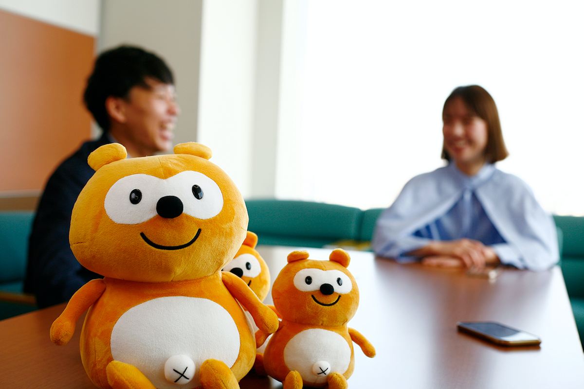 写真:社内にあったポンタぬいぐるみ