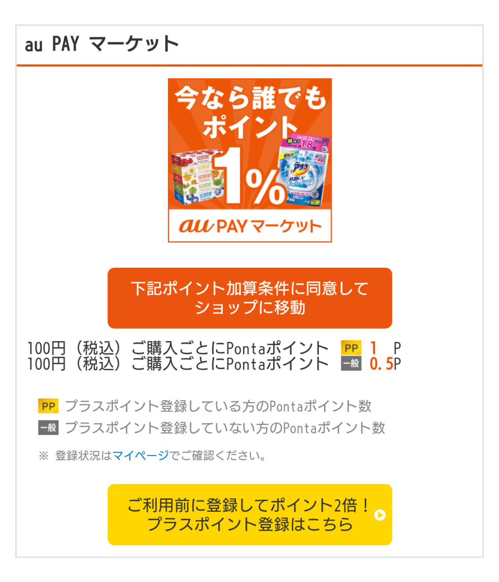 画像:「ポイントためる」のau PAY マーケットショップページ