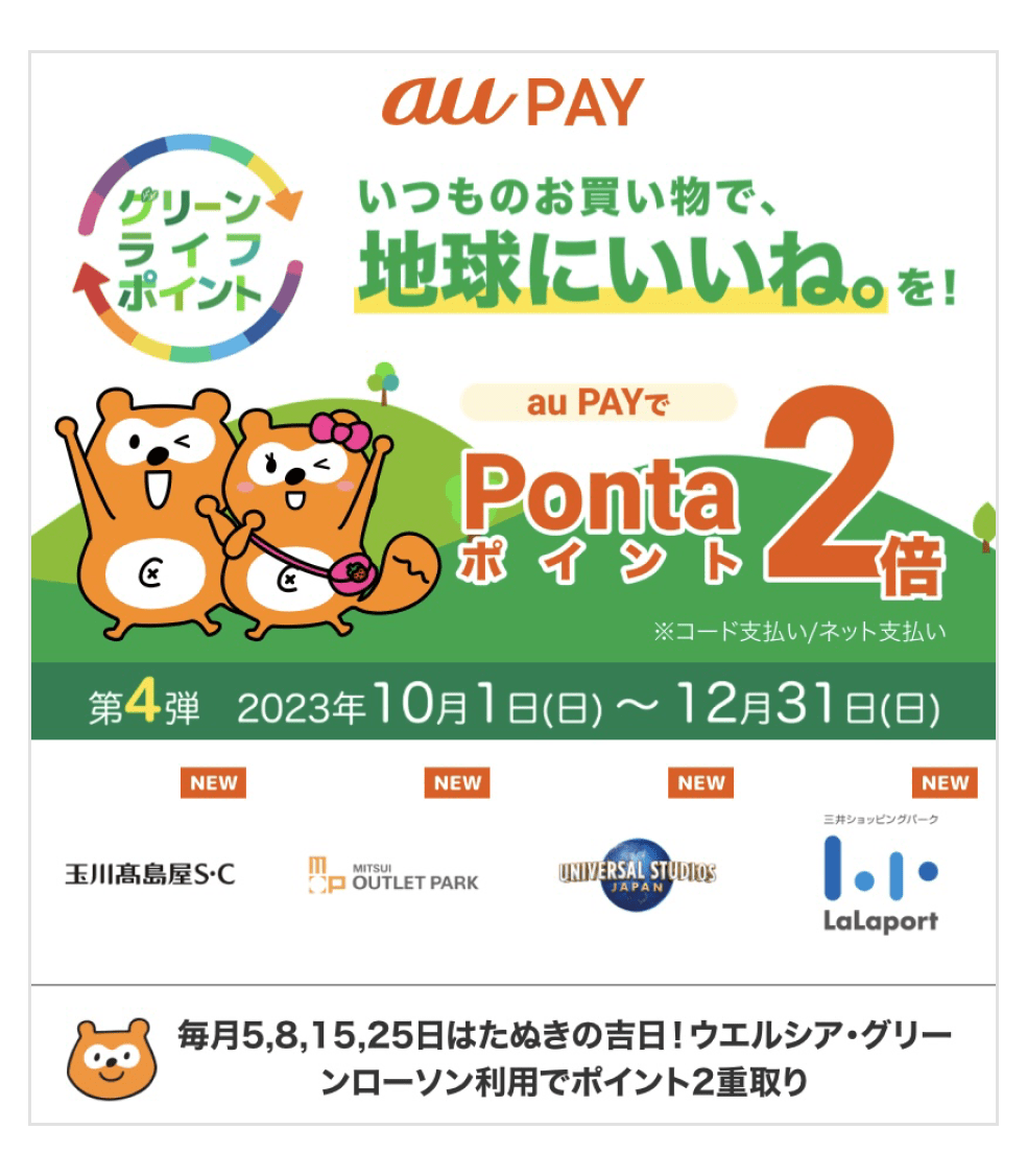 画像:「au × Ponta グリーンライフポイント」のキャンペーンページトップ
