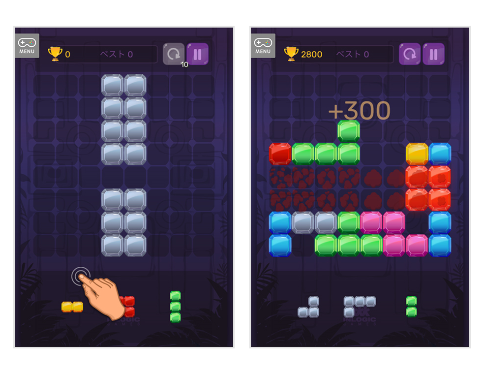 「ブロッククエスト8×8」の画面キャプチャ