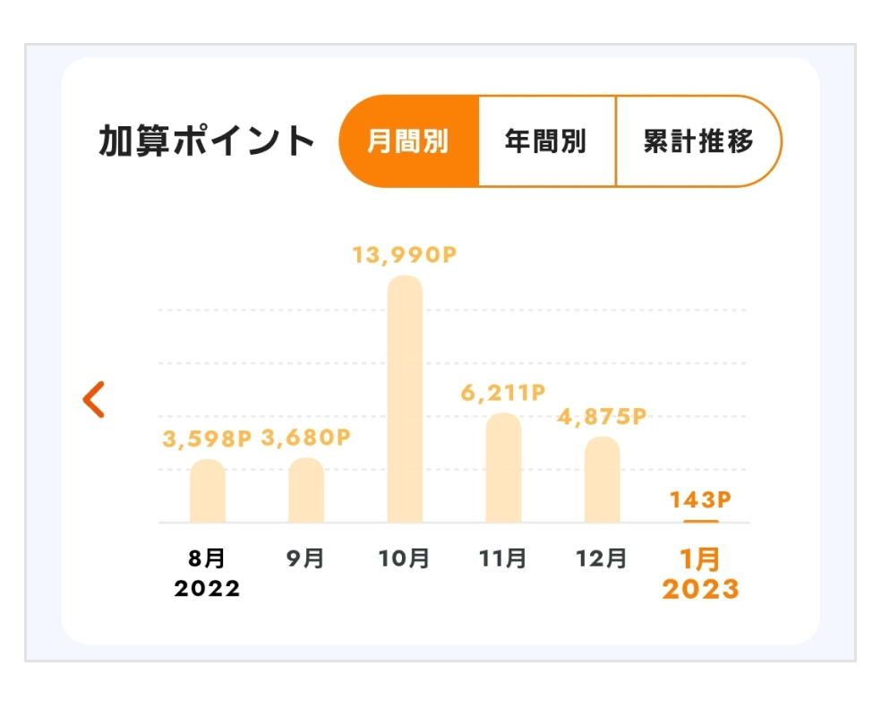 加算ポイント。4,875P