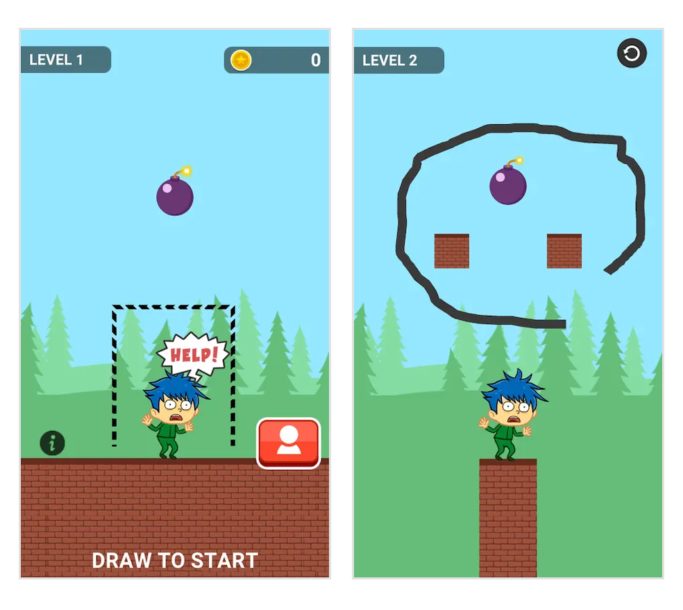「Save the boy」は線を描いてキャラクターを助ける新感覚パズルゲーム