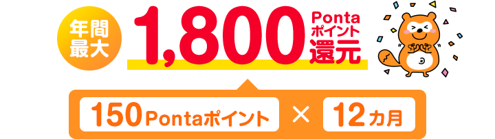 画像:年間最大1,800Pontaポイント還元