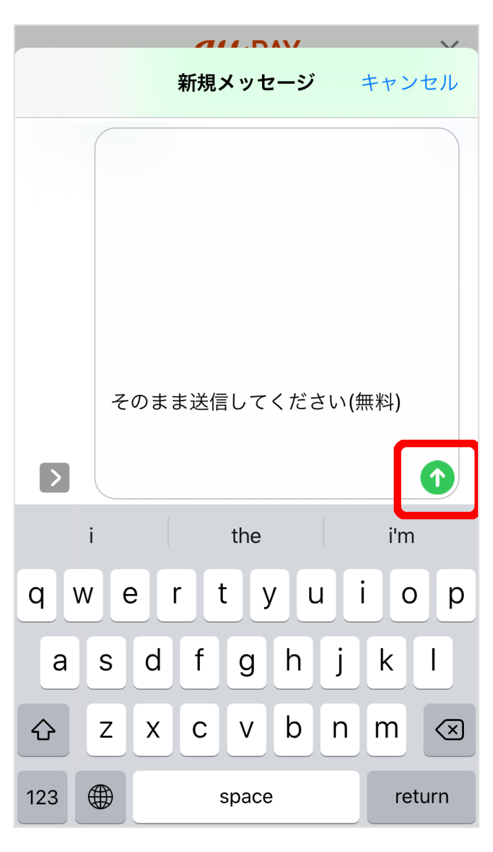 画像:SMS送信画面